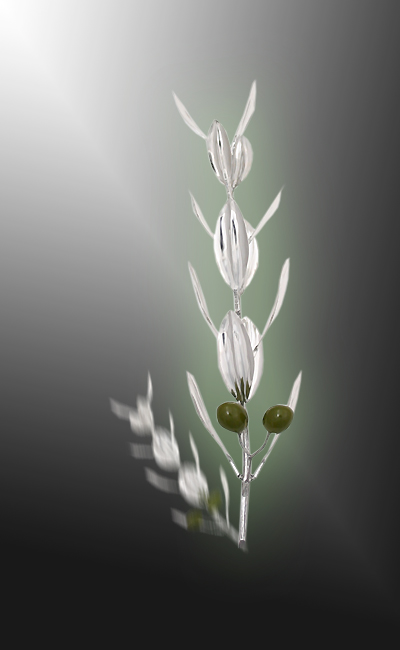 ramo di olivo - www.giroartsrl.it - fiore d'argento